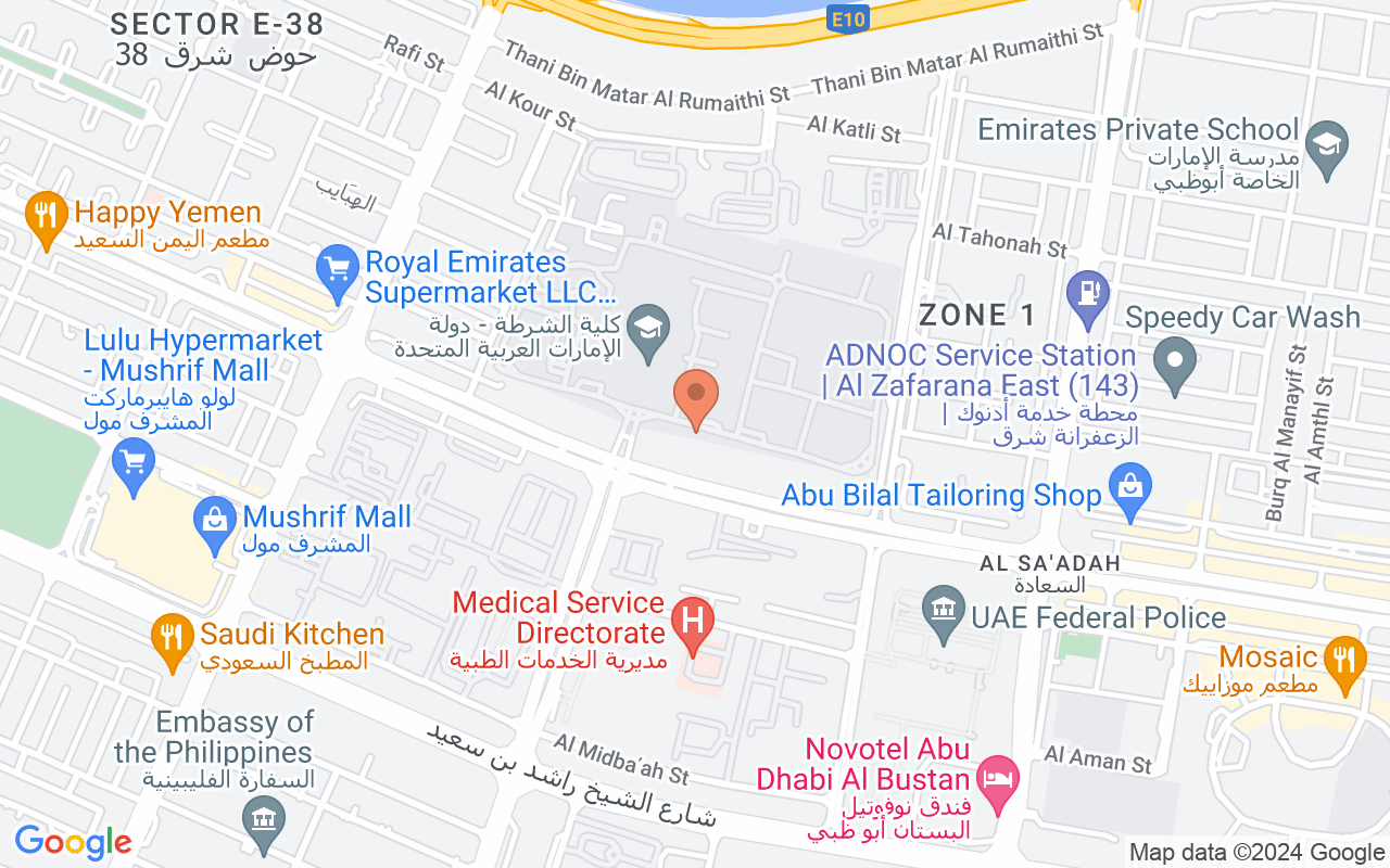 Google Map of 24.436296,54.423152
