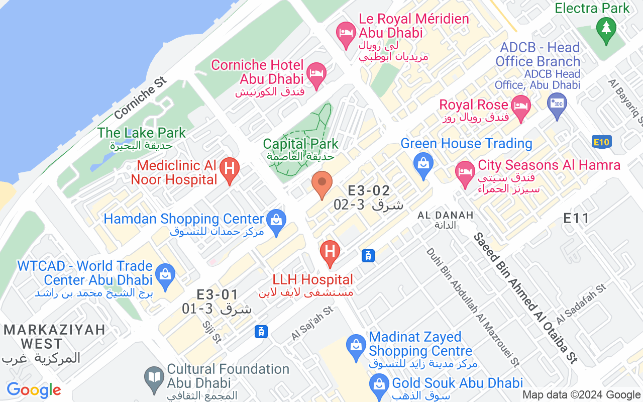 Google Map of 24.4902708,54.3645301