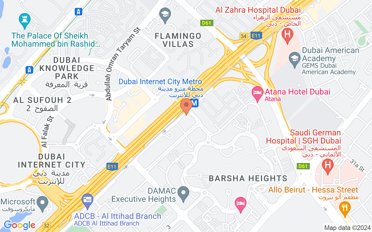 Google Map of 25.1011579,55.1730582