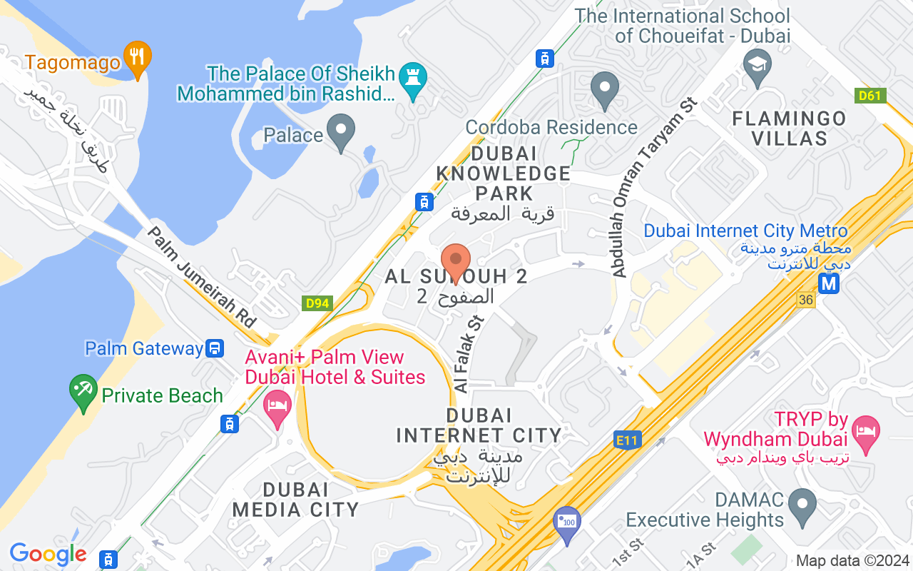 Google Map of 25.1019499,55.162419
