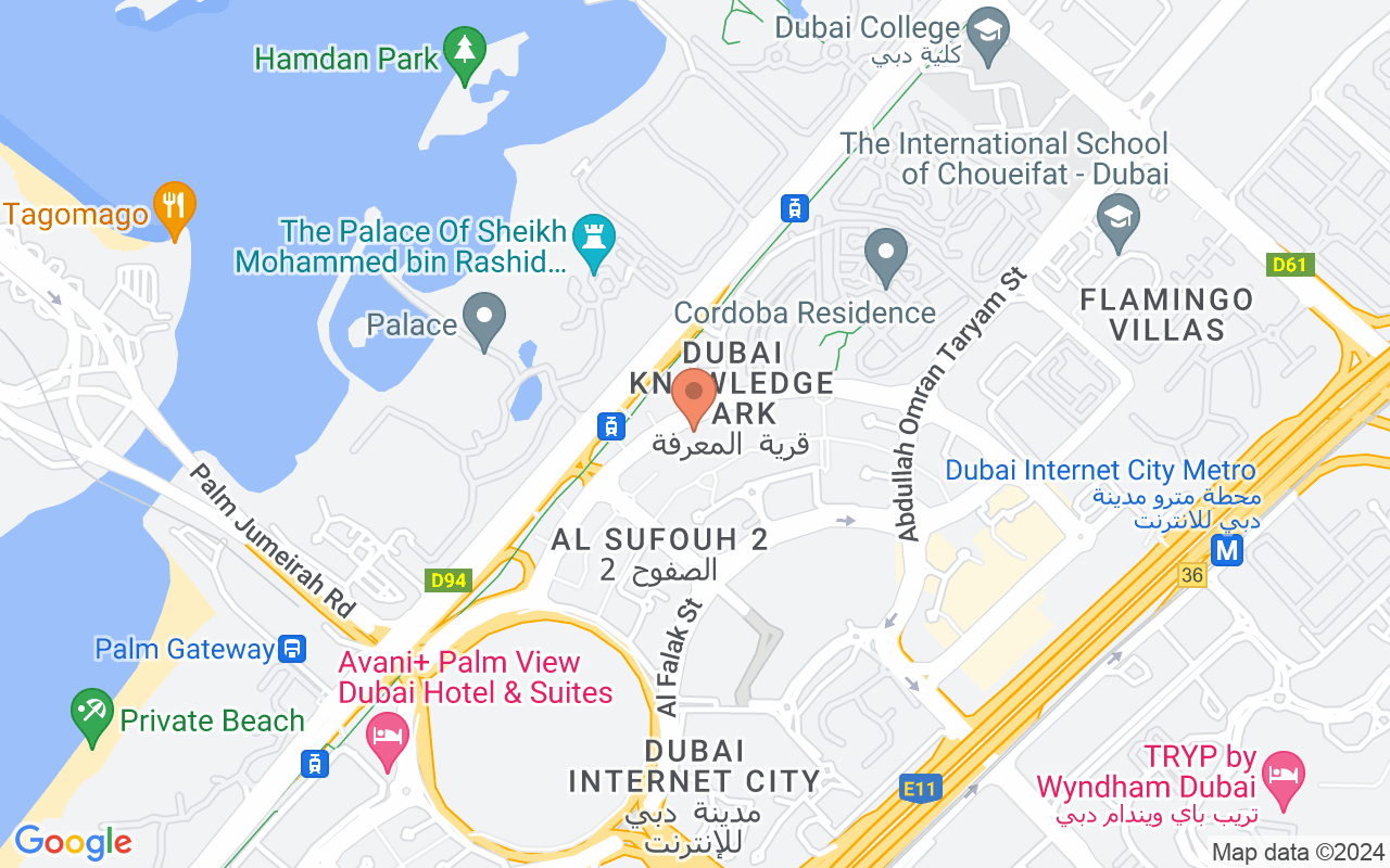 Google Map of 25.10411584687,55.163109670552