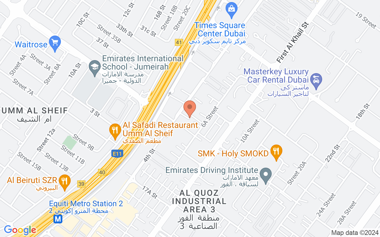 Google Map of 25.1330219367561,55.2169717554134