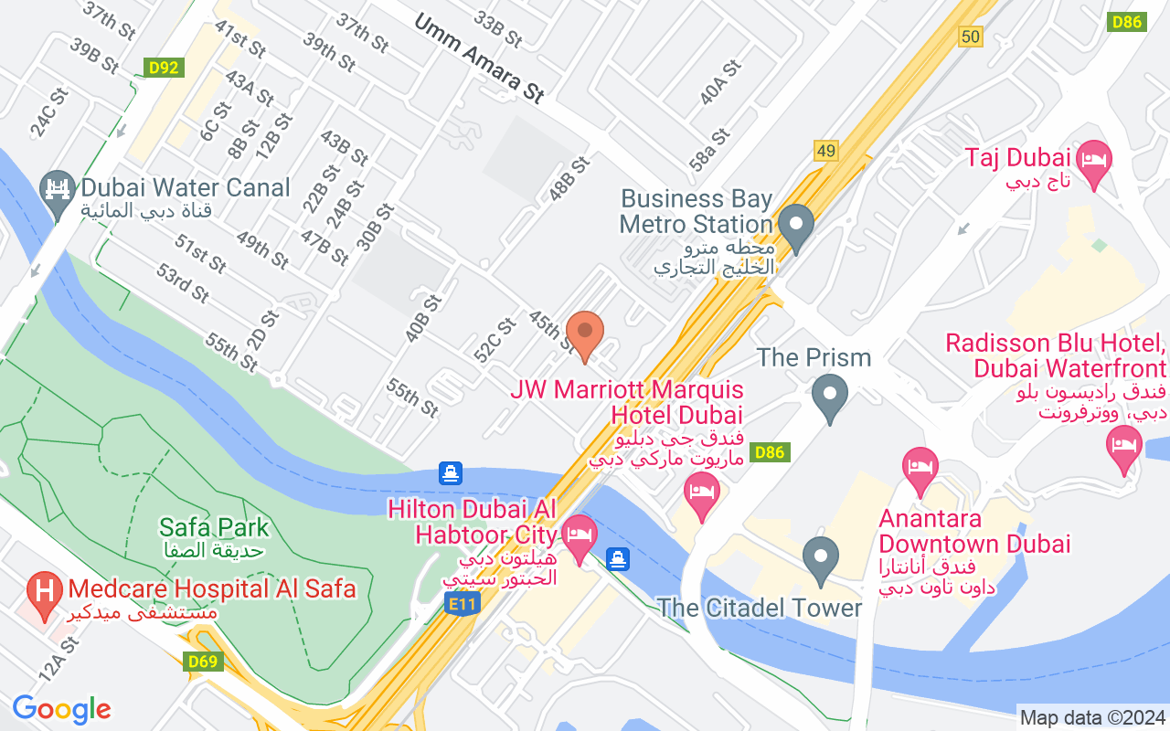 Google Map of 25.188739,55.25536