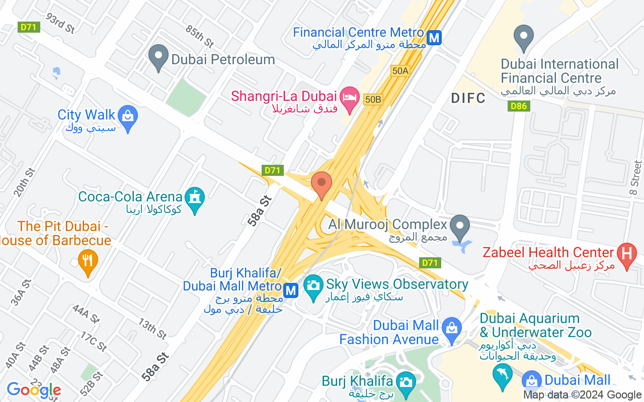 Google Map of 25.2048493,55.2707828