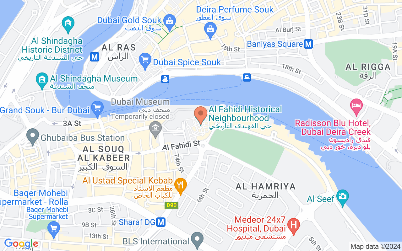 Google Map of 25.2642363,55.3002643