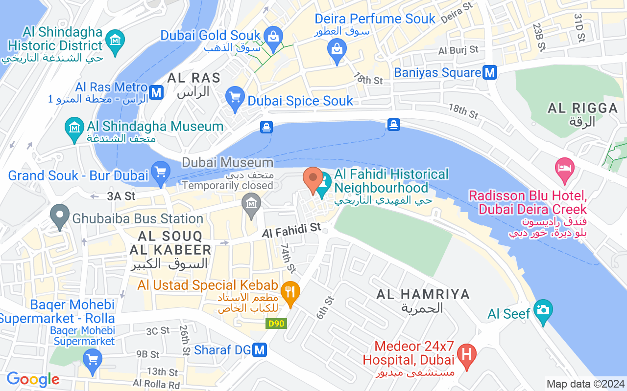 Google Map of 25.2643559,55.2998811