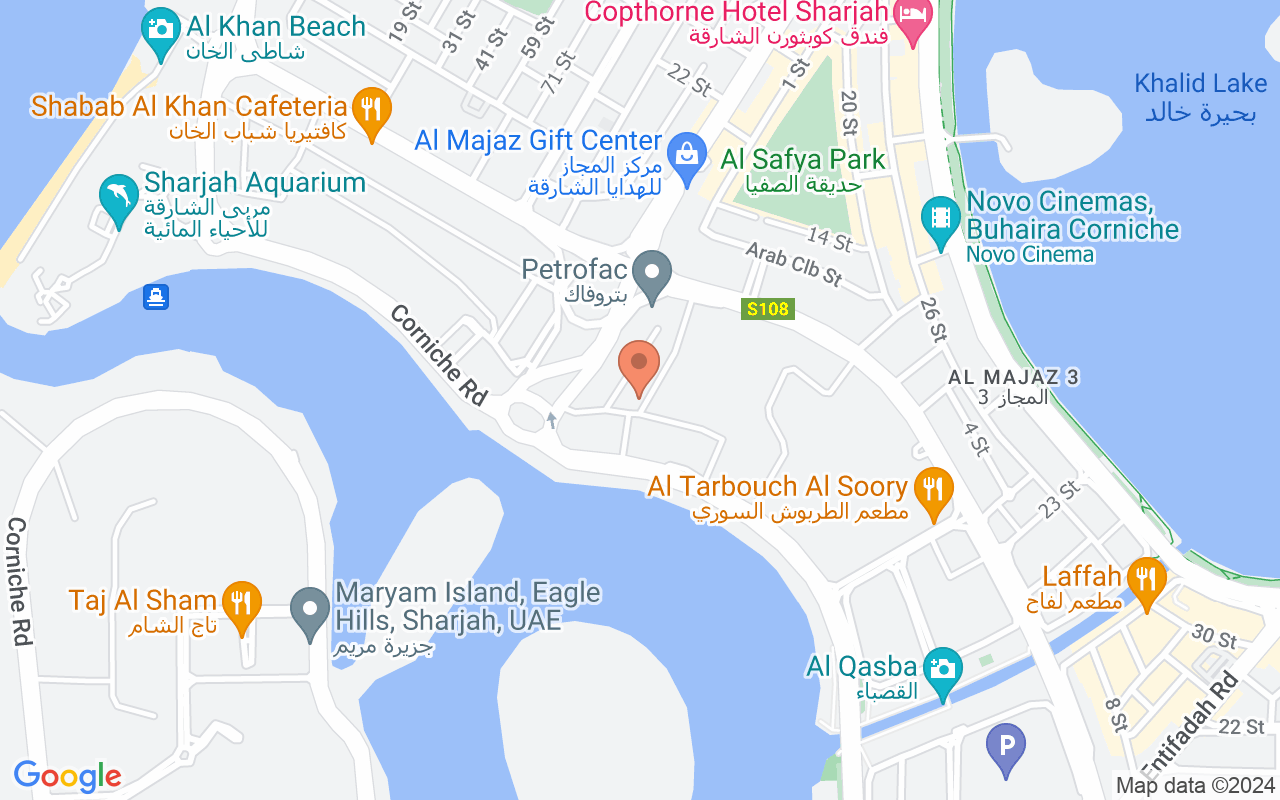 Google Map of 25.3280788,55.3697498